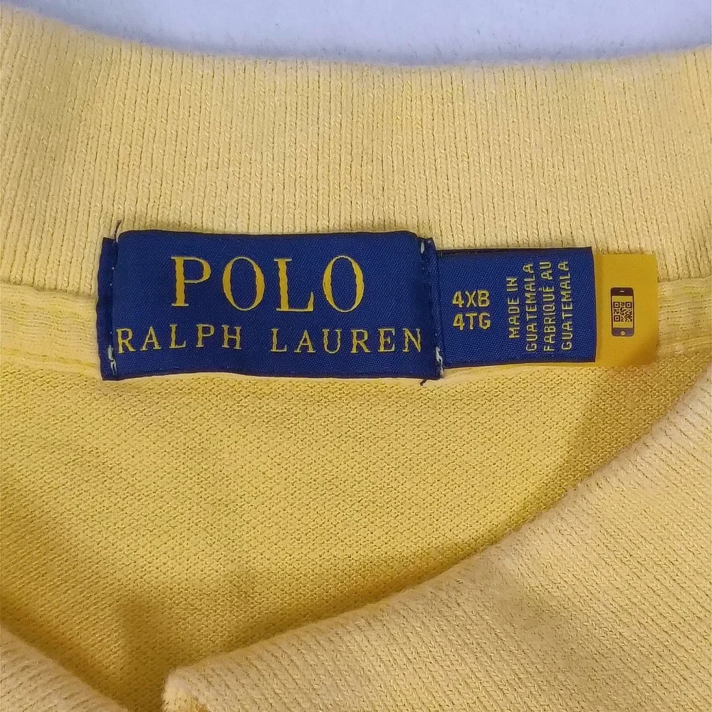 Polo Ralph Lauren Mens 4XB Yellow Short Sleeve Cotton Pique Pony Polo Shirt